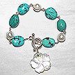 DKC ~ MOP Flower Charm Bracelet with Turquoise & Pearl