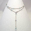 DKC ~ Aqua Quartz & Sterling Silver Chain Lariat Necklace