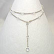DKC ~ Clear Quartz & Sterling Silver Chain Lariat Necklace