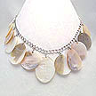 DKC ~ Mother Of Pearl Disks on Sterling Chain Necklace