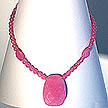 DKC ~ Faceted Pink Jade & Vermiel Necklace w/ a 14K GF Clasp