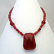 DKC ~ Ruby Jade & Vermiel Necklace w/ a 14K Gold Filled Clasp