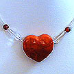 DKC ~ Coral Heart Necklace w/ Crystal Quartz & Carnelian