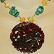 DKC ~ Jade Dragon Necklace w/ Amber & Turquoise
