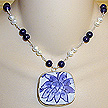 DKC ~ Pottery Shard Necklace w/ Lapis Lazuli & Pearl
