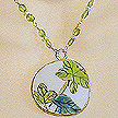 DKC ~ Ming Pottery Shard Necklace w/ Peridot & Pearl
