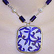 DKC ~ Pottery Shard Necklace w/ Lapis Lazuli & Pearls