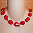 DKC ~ Faceted Coral Chunk Necklace